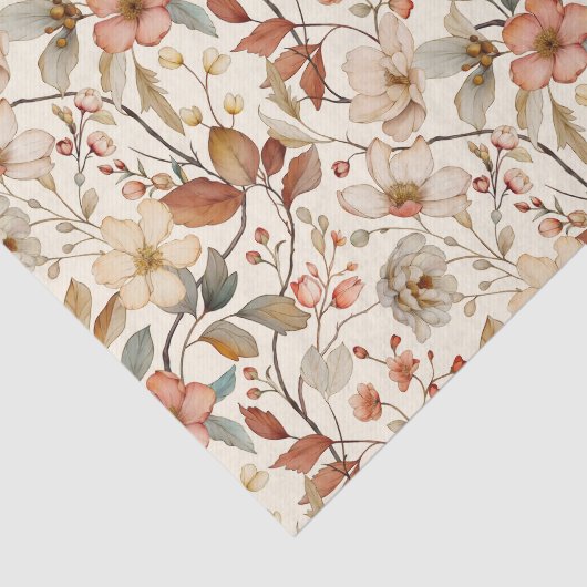 Schönes Muster mit Elfenbeinhintergrund Seidenpapier (Ausschnitt)