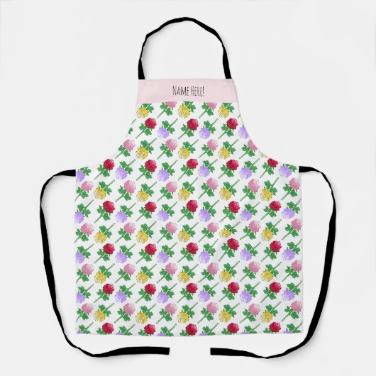 Schönes Muster mit farbenfrohen Rosen Schürze (Vorderseite)