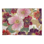 Schönes Muster mit grün-rosa floralen Elementen Kissenbezug (Vorderseite-Links)