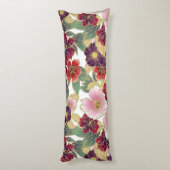 Schönes Muster mit grün-rosa floralen Elementen Seitenschläferkissen (Rückseite (Vertikal))