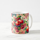Schönes Muster mit roten Äpfeln Kaffeetasse (VorderseiteRechts)