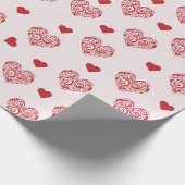 schönes Muster mit roten Herzen Geschenkpapier (Ecke)