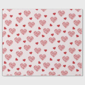 schönes Muster mit roten Herzen Geschenkpapier (Flach)