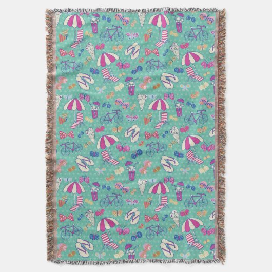 Schönes Muster mit Sommer-Elementen Decke (Vorderseite Vertikal)