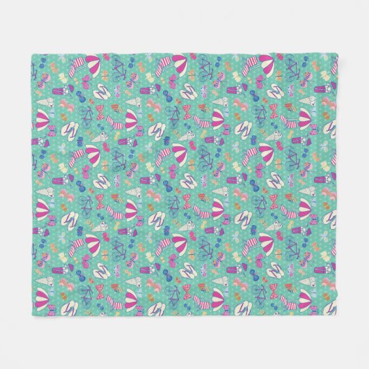 Schönes Muster mit Sommer-Elementen Fleecedecke (Vorderseite (Horizontal))