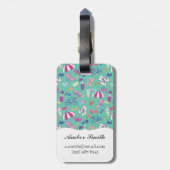 Schönes Muster mit Sommer-Elementen Gepäckanhänger (Rückseite vertikal)