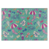Schönes Muster mit Sommer-Elementen Schneidebrett (Vorderseite)
