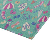 Schönes Muster mit Sommer-Elementen Schneidebrett (Ecke)