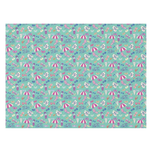 Schönes Muster mit Sommer-Elementen Tischdecke (Vorderseite (Horizontal))
