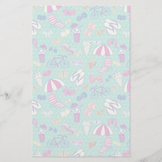 Schönes Muster mit Sommerelementen Briefpapier (Vorderseite)