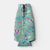 Schönes Muster mit Sommerelementen Flaschenkühler (Rückseite)