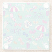 Schönes Muster mit Sommerelementen Glasuntersetzer (Rückseite)