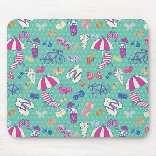 Schönes Muster mit Sommerelementen Mousepad (Vorne)