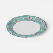 Schönes Muster mit Sommerelementen Pappteller (Schrägansicht)