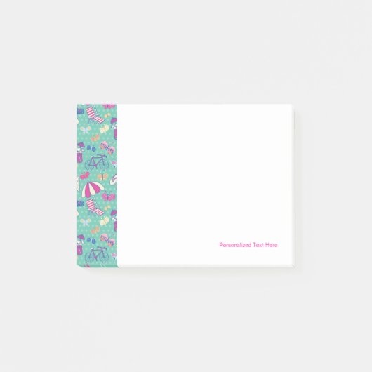 Schönes Muster mit Sommerelementen Post-it Klebezettel (Vorderseite)