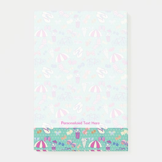 Schönes Muster mit Sommerelementen Post-it Klebezettel (Vorderseite)