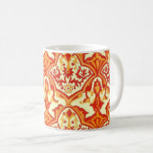 SCHÖNES MUSTER - ROT & ORANGE KAFFEETASSE (VorderseiteRechts)