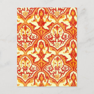 SCHÖNES MUSTER - ROT & ORANGE POSTKARTE