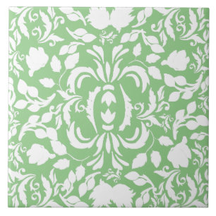 Schönes Muster William Morris grün und weiß Fliese