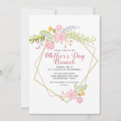 Schönes Muttertagsbrunch Rosa Party Einladung (Vorderseite)