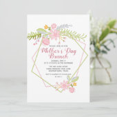 Schönes Muttertagsbrunch Rosa Party Einladung (Stehend Vorderseite)