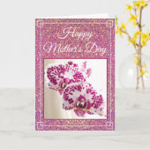 Schönes Muttertagsfest Glitzer Gewohntes Foto Karte (Gelbe Blume)