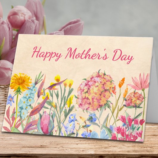 Schönes Muttertagsgeschenk Aquarellblumen Karte