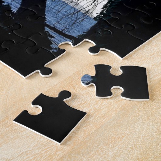 Schönes Mystic Old Tree Ocean Beach Scene Foto Puzzle (Seite)