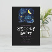 Schönes nächtliches Sky Crescent Moon Stars Hallow Einladung (Stehend Vorderseite)