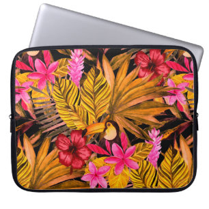 Schönes, nahtloses Blumenmuster im Hintergrund Laptopschutzhülle
