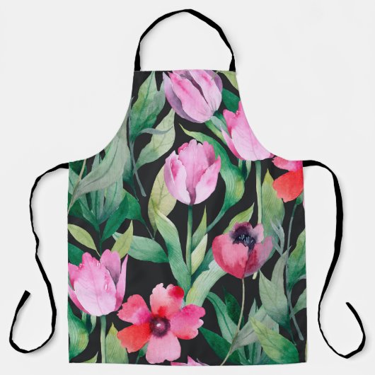 Schönes, nahtloses Blumenmuster mit Aquarell Schürze (Vorderseite)