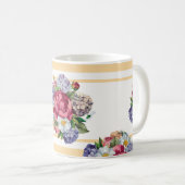 Schönes, nahtloses Blumenmuster mit Hydrangea Kaffeetasse (VorderseiteRechts)