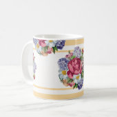 Schönes, nahtloses Blumenmuster mit Hydrangea Kaffeetasse (Vorderseite Links)