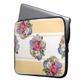 Schönes, nahtloses Blumenmuster mit Hydrangea Laptopschutzhülle (Vorderseite Links)