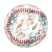 Schönes, nahtloses Blumenmuster mit Vintagem Baseball (Vorderseite Links)