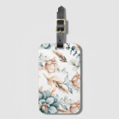 Schönes, nahtloses Blumenmuster mit Vintagem Gepäckanhänger (Vorderseite Vertikal)