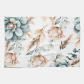 Schönes, nahtloses Blumenmuster mit Vintagem Geschirrtuch (Horizontal)