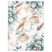 Schönes, nahtloses Blumenmuster mit Vintagem Klemmbrett (Rückseite)