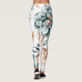 Schönes, nahtloses Blumenmuster mit Vintagem Leggings (Rückseite)