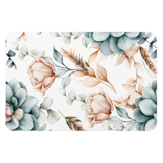 Schönes, nahtloses Blumenmuster mit Vintagem Magnet (Horizontal)