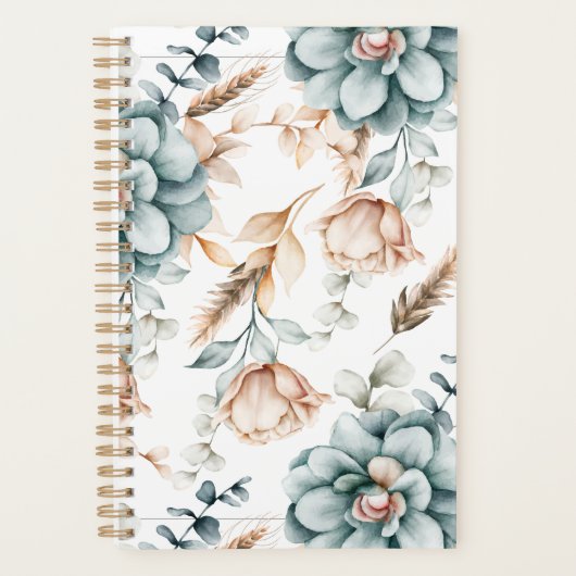 Schönes, nahtloses Blumenmuster mit Vintagem Planer (Vorderseite)