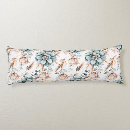 Schönes, nahtloses Blumenmuster mit Vintagem Seitenschläferkissen (Rückseite)