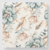 Schönes, nahtloses Blumenmuster mit Vintagem Steinuntersetzer (Vorderseite)