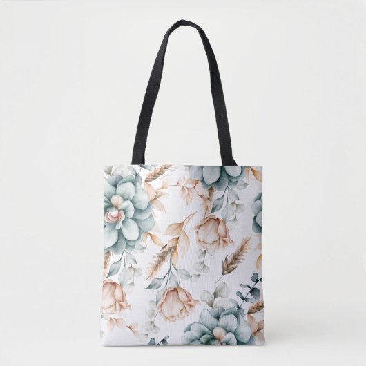 Schönes, nahtloses Blumenmuster mit Vintagem Tasche (Vorderseite)
