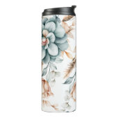 Schönes, nahtloses Blumenmuster mit Vintagem Thermosbecher (Nach links gedreht)