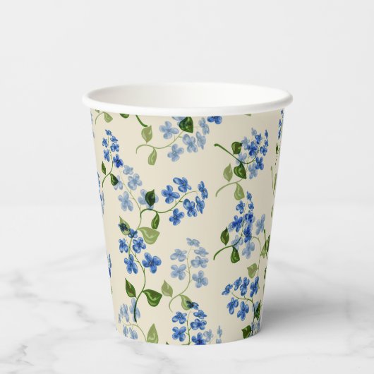 Schönes, nahtloses Blumenmuster Pappbecher (Rückseite)