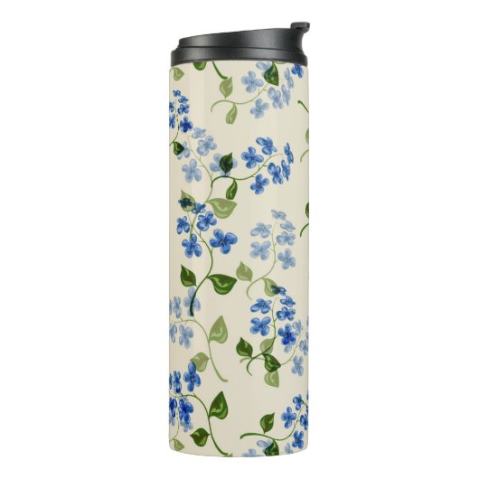 Schönes, nahtloses Blumenmuster Thermosbecher (Nach links gedreht)