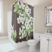 Schönes, nahtloses Federmuster mit grüner Verzweig Duschvorhang (Beispiel)