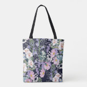 Schönes nahtloses Federmuster mit wilder Blume Tasche (Rückseite)