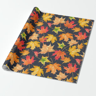 Schönes nahtloses Herbstmuster mit Aquarell Geschenkpapier